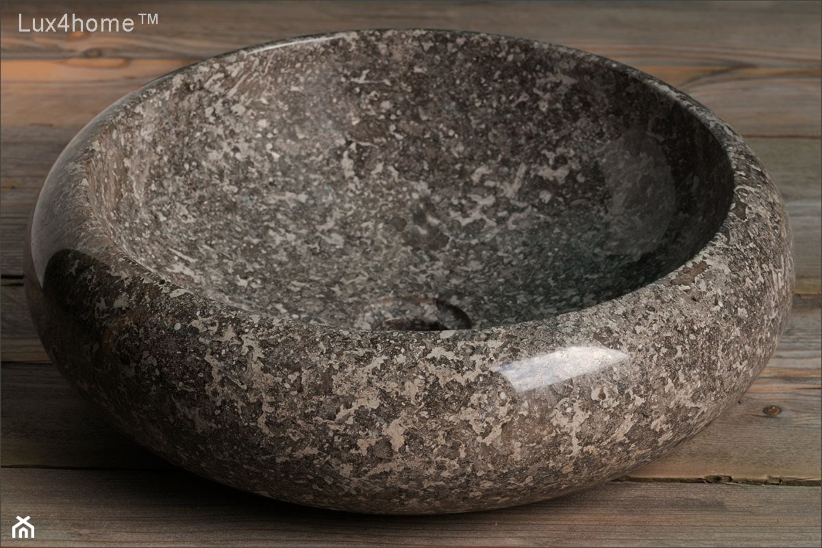 Kamienne umywalki z marmuru - Ferox 513 Grafitowa umywalka z kamienia - zdjęcie od Lux4home™ - Homebook