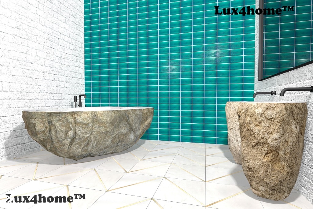 Wanny z kamienia polnego - kamienia naturalnego - zdjęcie od Lux4home™ - Homebook