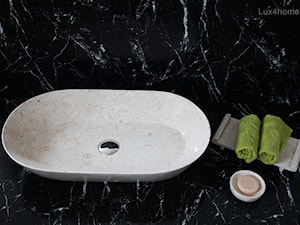 Owalna umywalka z kamienia - kamienna umywalka - zdjęcie od Lux4home™