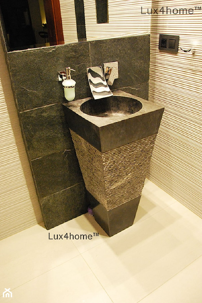 stojąca umywalka grafitowa wysoka - zdjęcie od Lux4home™ - Homebook