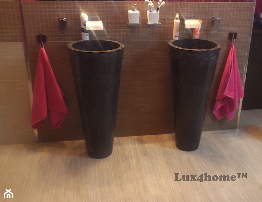 czarne umywalki do lazienki - kamienne umywalki stojące - zdjęcie od Lux4home™