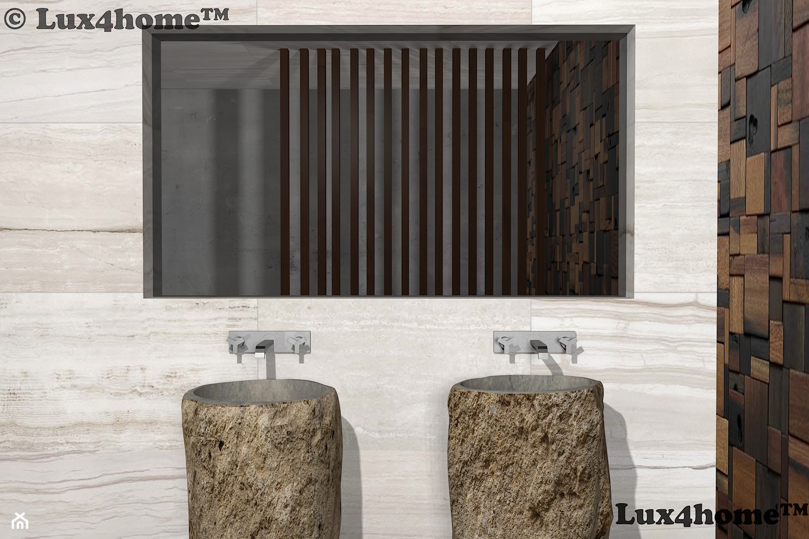 Wanny z kamienia rzecznego - Kamienne wanny Lux4home™ - zdjęcie od Lux4home™ - Homebook
