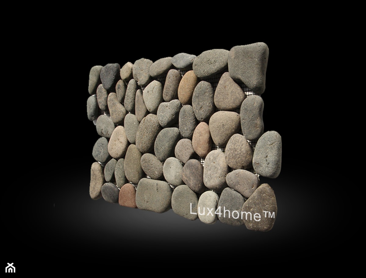 Brązowe otoczaki na siatce - Mozaiki z otoczaków - zdjęcie od Lux4home™ - Homebook