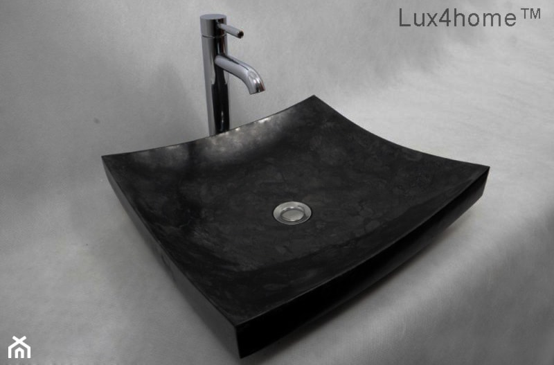 Czarna umywalka do łazienki - umywalka z marmuru - zdjęcie od Lux4home™ - Homebook