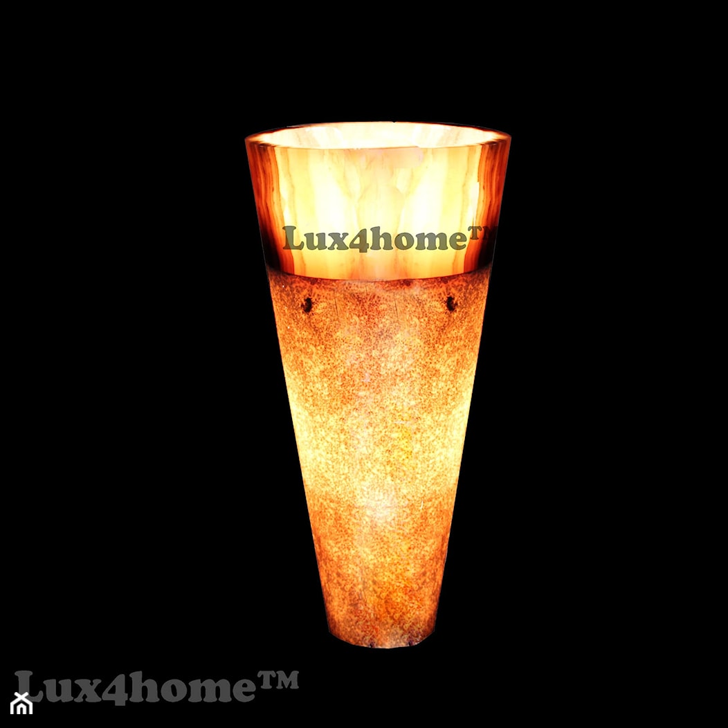Podświetlana umywalka z onyksu - stojąca umywalka kamienna - zdjęcie od Lux4home™ - Homebook