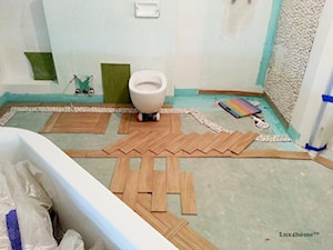 Pomysły klientów na mozaiki z otoczaków w łazience. Pasek dekoracyjny z otoczaków - zdjęcie od Lux4home™