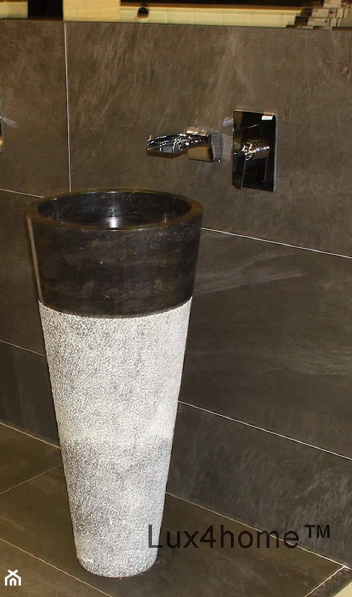czarne umywalki do lazienki - kamienne umywalki stojące - zdjęcie od Lux4home™