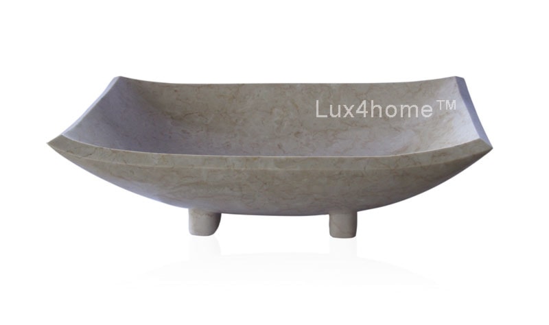 Prostokątna umywalka z marmuru na blat - zdjęcie od Lux4home™ - Homebook