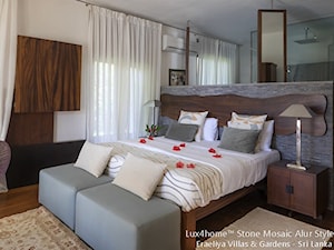 Mozaika kamienna na ścianie w sypialni - modele Parquite Alur Style - zdjęcie od Lux4home™