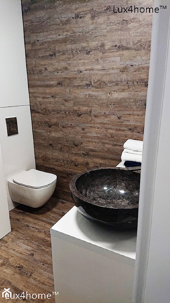 Czarne umywalki z kamienia na blat do łazienki - zdjęcie od Lux4home™ - Homebook