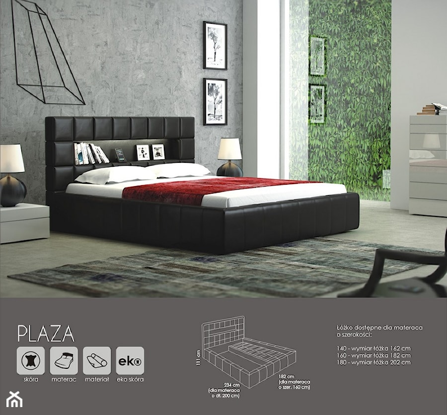 Łóżko Plaza - Sypialnia, styl nowoczesny - zdjęcie od TC MEBLE