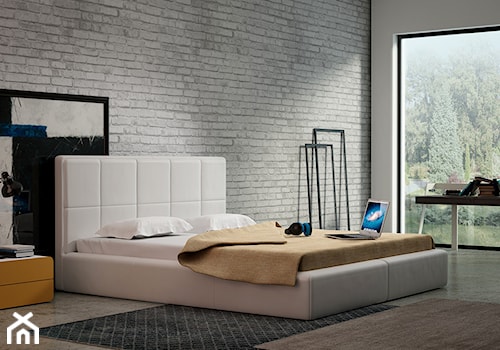 Łóżko Siesta - Średnia szara sypialnia, styl nowoczesny - zdjęcie od TC MEBLE