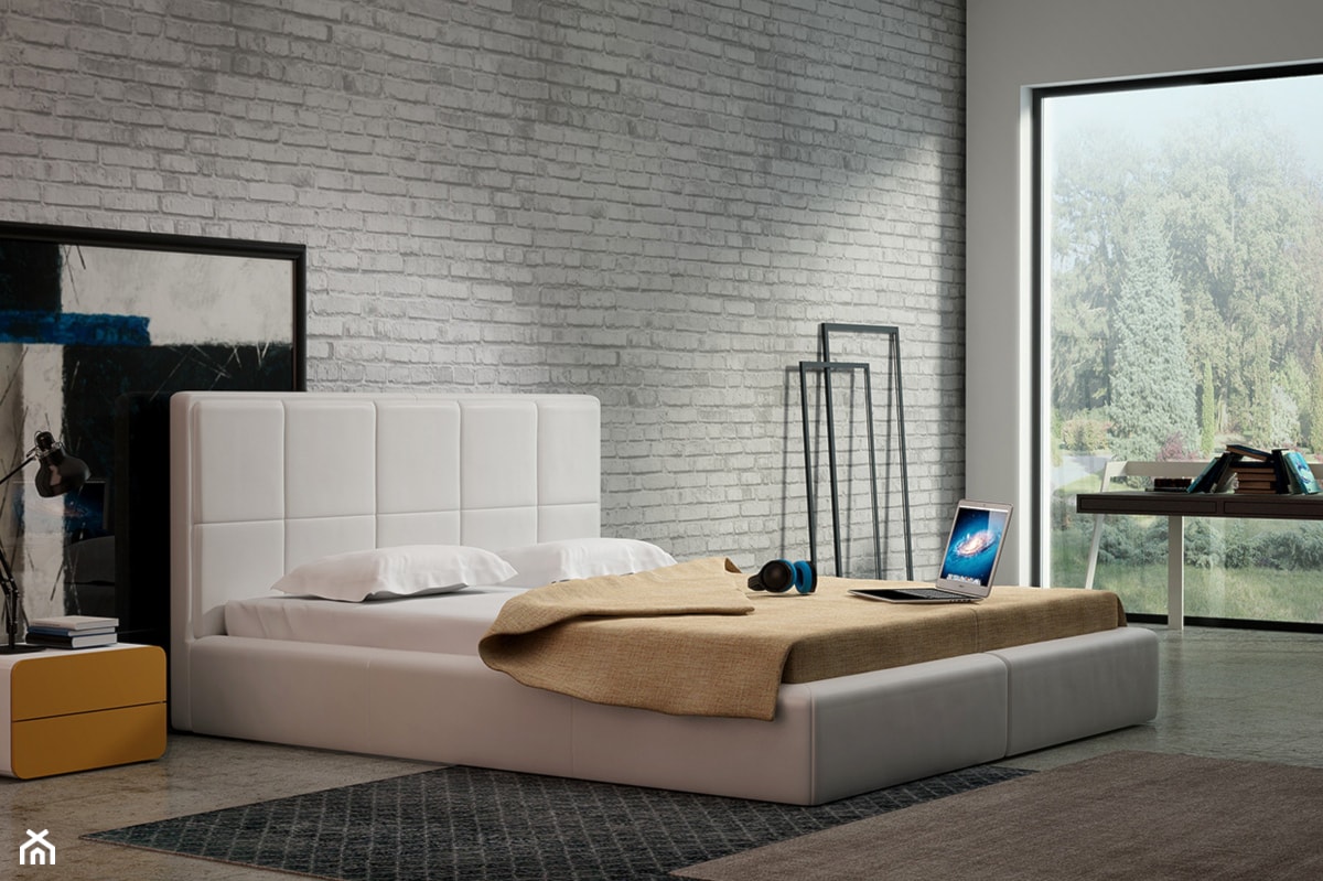 Łóżko Siesta - Średnia szara sypialnia, styl nowoczesny - zdjęcie od TC MEBLE - Homebook