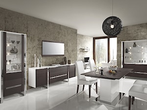 KOLEKCJA ART VISION - Średnia szara jadalnia w salonie w kuchni jako osobne pomieszczenie, styl nowoczesny - zdjęcie od TC MEBLE