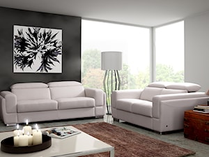 Sofa Diva 3/2 - Duży biały szary salon, styl nowoczesny - zdjęcie od TC MEBLE
