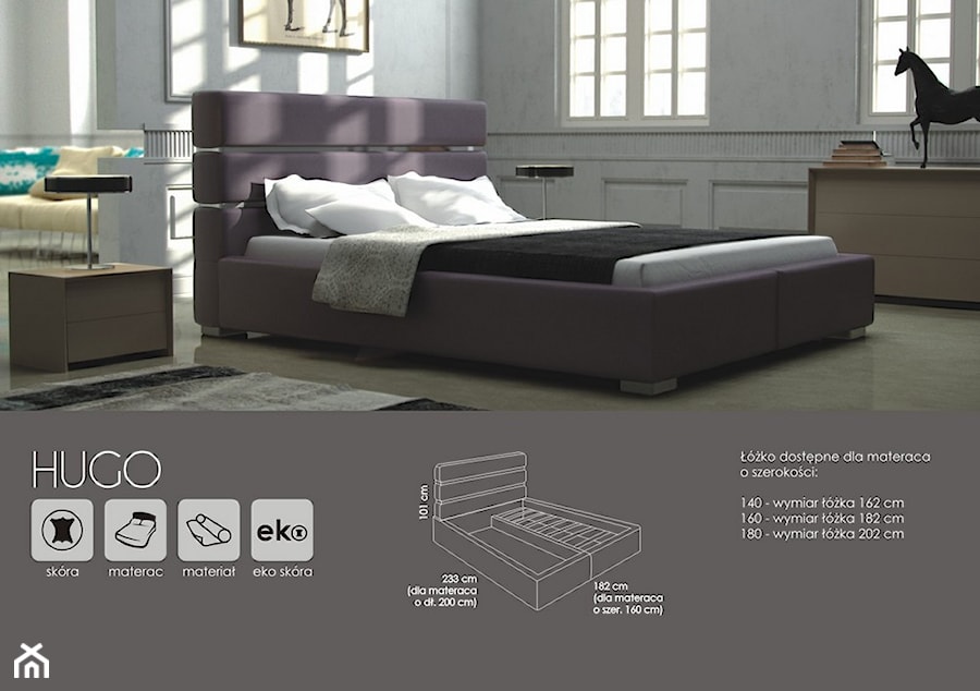 Łóżko Hugo - Sypialnia, styl nowoczesny - zdjęcie od TC MEBLE