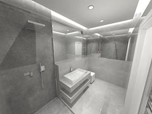 Łazienka w apartamentowcu - Średnia bez okna z lustrem z punktowym oświetleniem łazienka - zdjęcie od Mayari Studio