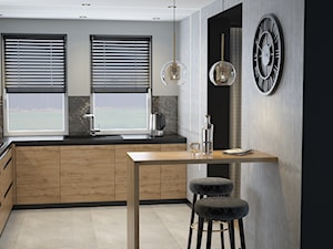 Salon z kuchnią - w domu - Kuchnia, styl nowoczesny - zdjęcie od byMadeline Projektowanie Wnętrz