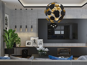 Salon z kuchnią - w domu - Salon, styl nowoczesny - zdjęcie od byMadeline Projektowanie Wnętrz