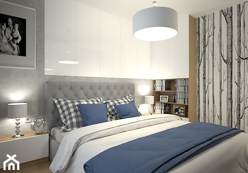 Apartament - Średnia szara sypialnia - zdjęcie od byMadeline Projektowanie Wnętrz