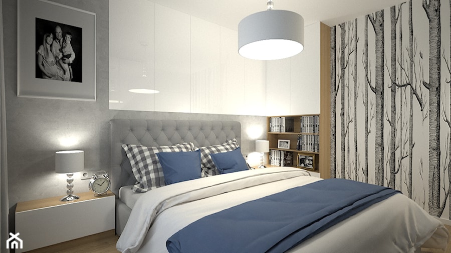 Apartament - Średnia szara sypialnia - zdjęcie od byMadeline Projektowanie Wnętrz