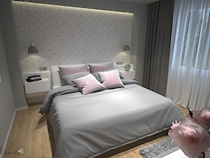 Dom jednorodzinny - Średnia szara sypialnia - zdjęcie od byMadeline Projektowanie Wnętrz