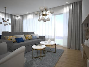 Apartament - Mały szary salon z jadalnią - zdjęcie od byMadeline Projektowanie Wnętrz