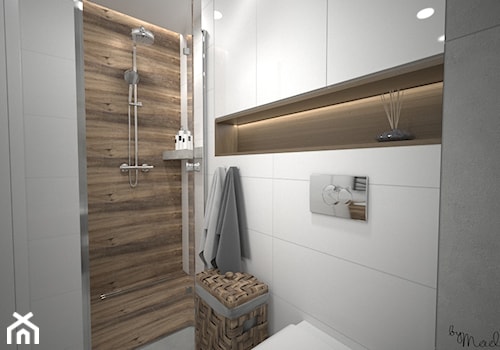 Łazienka w mieszkaniu - Mała bez okna łazienka, styl nowoczesny - zdjęcie od byMadeline Projektowanie Wnętrz