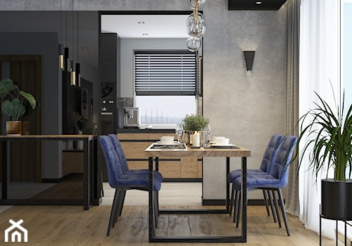 Salon z kuchnią - w domu - Jadalnia, styl nowoczesny - zdjęcie od byMadeline Projektowanie Wnętrz