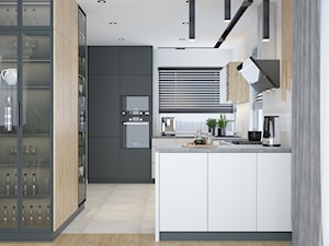 Projekt salonu z kuchnią - w domu - Kuchnia, styl nowoczesny - zdjęcie od byMadeline Projektowanie Wnętrz