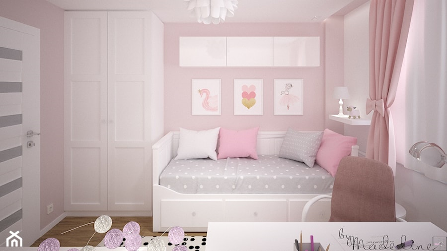 Różowy pokój - zdjęcie od byMadeline Projektowanie Wnętrz