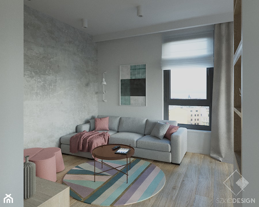 Apartament w Sopocie 70 m2 - Salon, styl nowoczesny - zdjęcie od Szkic Design - Projektowanie wnętrz