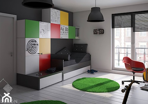 Projekt Pokoju Nastolatka - Pokój dziecka, styl minimalistyczny - zdjęcie od Szkic Design - Projektowanie wnętrz