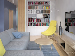 Mieszkanie z żółtymi drzwiami - Salon, styl nowoczesny - zdjęcie od Szkic Design - Projektowanie wnętrz