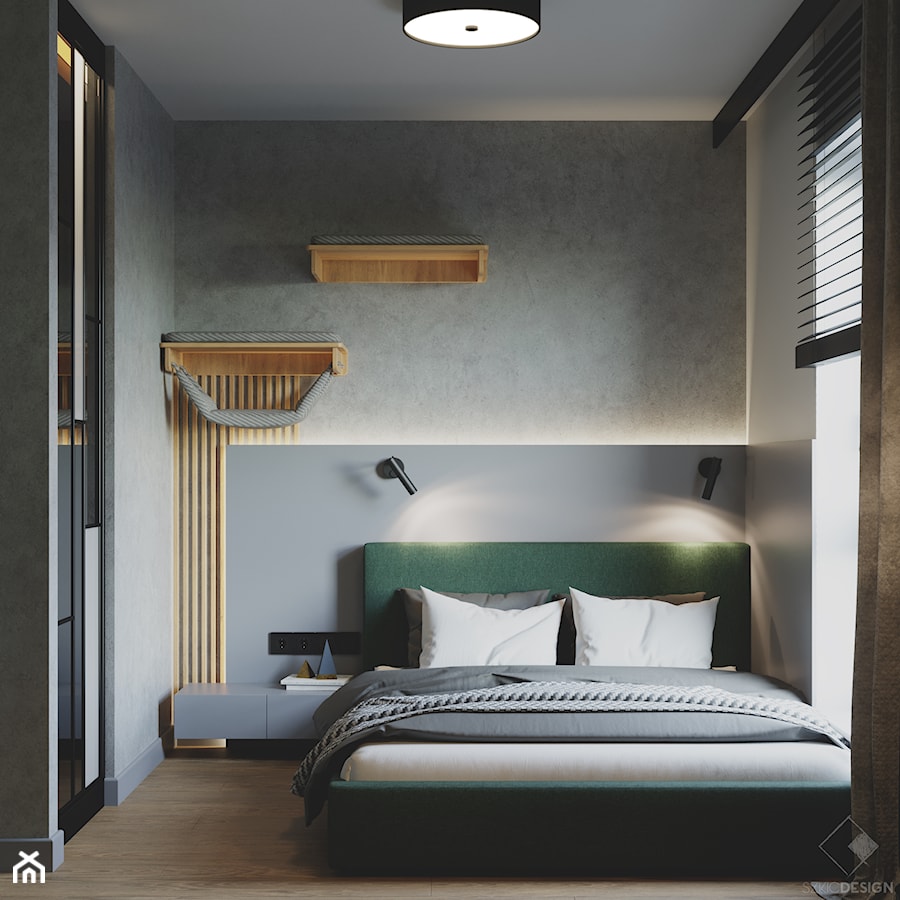 LOFT 56 PŁOCK - Sypialnia, styl industrialny - zdjęcie od Szkic Design - Projektowanie wnętrz