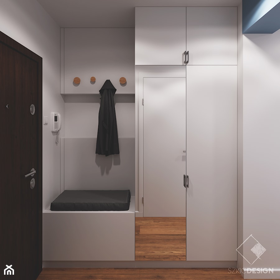 Mieszkanie pod wynajem - Hol / przedpokój, styl minimalistyczny - zdjęcie od Szkic Design - Projektowanie wnętrz
