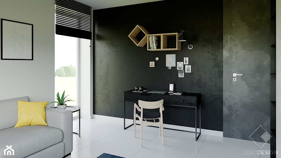Dom w Gdyni - Biuro, styl minimalistyczny - zdjęcie od Szkic Design - Projektowanie wnętrz