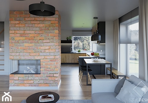Dom w Słupnie - Salon, styl rustykalny - zdjęcie od Szkic Design - Projektowanie wnętrz