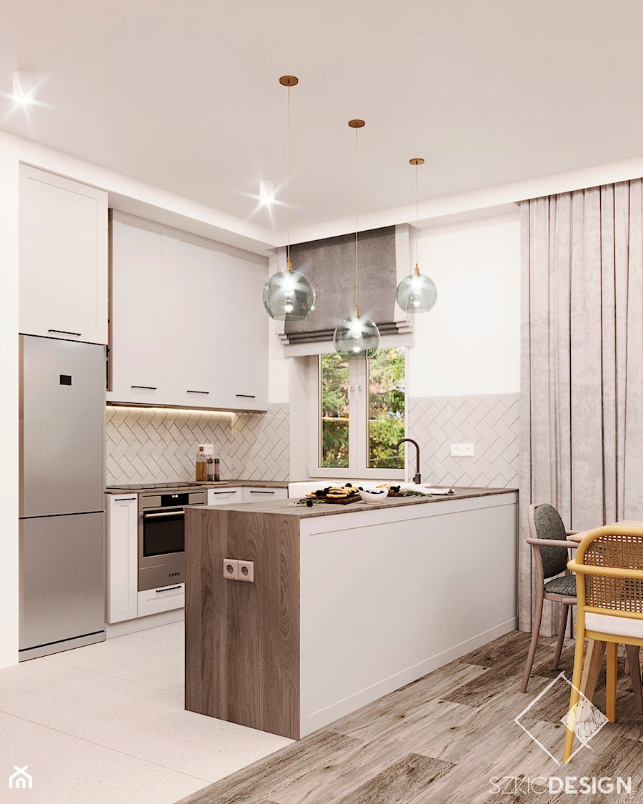 Mieszkanie w Warszawie 70m2 - Kuchnia, styl nowoczesny - zdjęcie od Szkic Design - Projektowanie wnętrz