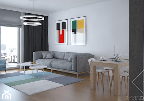 Mieszkanie w Legionowie - Salon, styl skandynawski - zdjęcie od Szkic Design - Projektowanie wnętrz