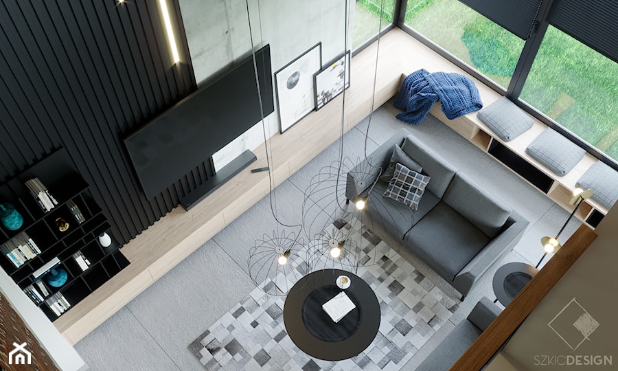 LOFT U - Salon, styl industrialny - zdjęcie od Szkic Design - Projektowanie wnętrz