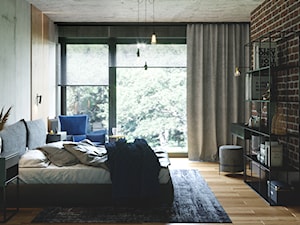 LOFT U - Sypialnia, styl industrialny - zdjęcie od Szkic Design - Projektowanie wnętrz
