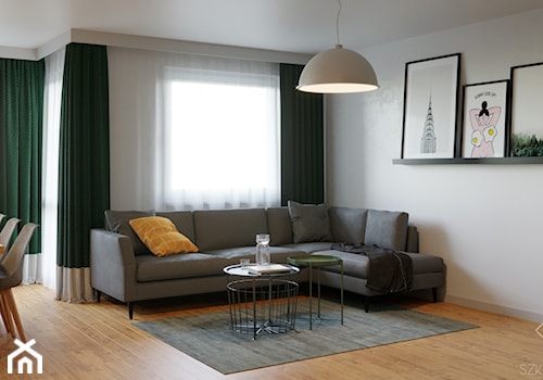 Piętrowe mieszkanie w Mysłowicach - Salon, styl industrialny - zdjęcie od Szkic Design - Projektowanie wnętrz