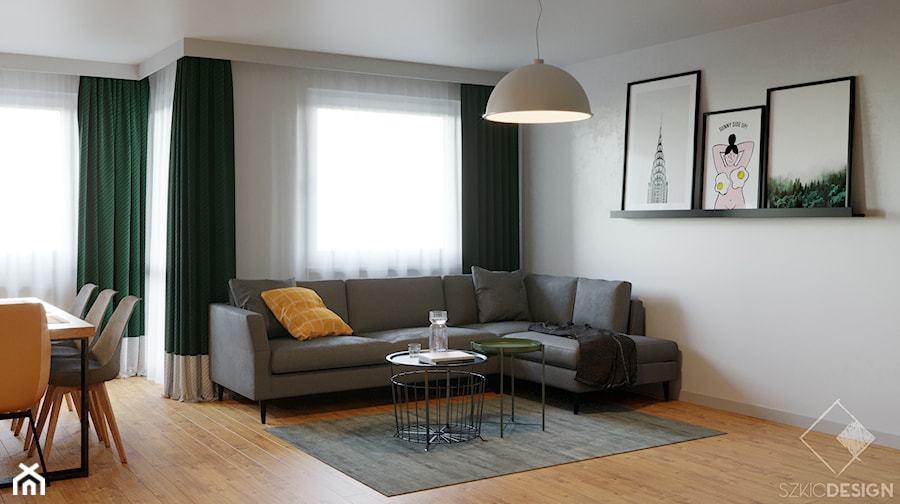 Piętrowe mieszkanie w Mysłowicach - Salon, styl industrialny - zdjęcie od Szkic Design - Projektowanie wnętrz