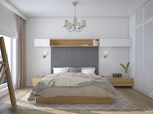 Soho - Średnia biała sypialnia z balkonem / tarasem, styl tradycyjny - zdjęcie od Szkic Design - Projektowanie wnętrz