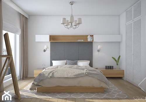 Soho - Średnia biała sypialnia z balkonem / tarasem, styl tradycyjny - zdjęcie od Szkic Design - Projektowanie wnętrz