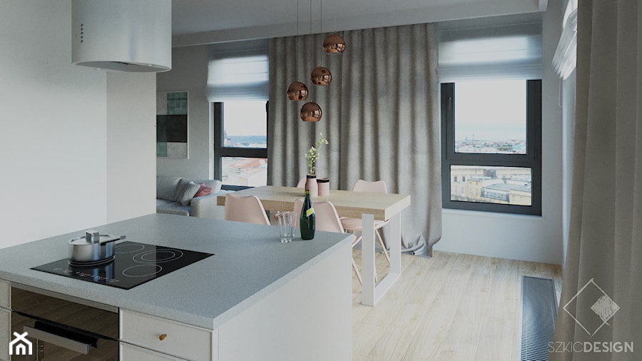 Apartament w Sopocie 70 m2 - Jadalnia, styl nowoczesny - zdjęcie od Szkic Design - Projektowanie wnętrz