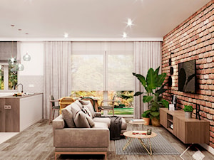 Mieszkanie w Warszawie 70m2 - Salon, styl nowoczesny - zdjęcie od Szkic Design - Projektowanie wnętrz