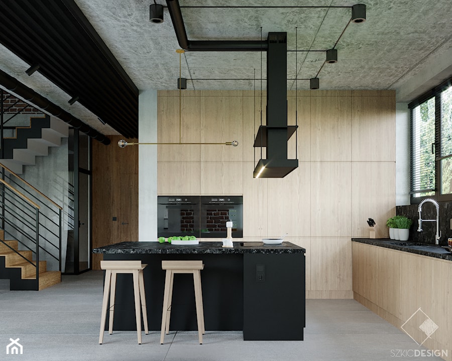 LOFT U - Kuchnia, styl industrialny - zdjęcie od Szkic Design - Projektowanie wnętrz