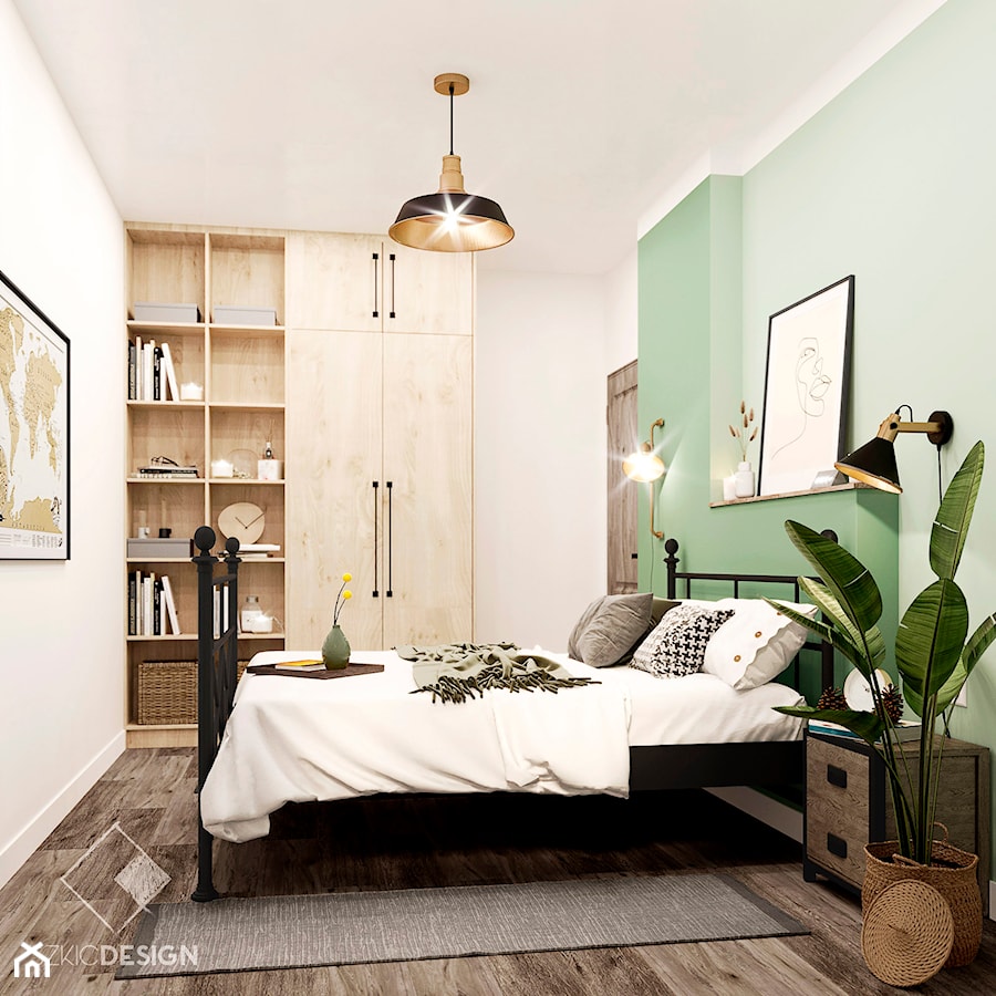 Mieszkanie w Warszawie 70m2 - Sypialnia, styl nowoczesny - zdjęcie od Szkic Design - Projektowanie wnętrz